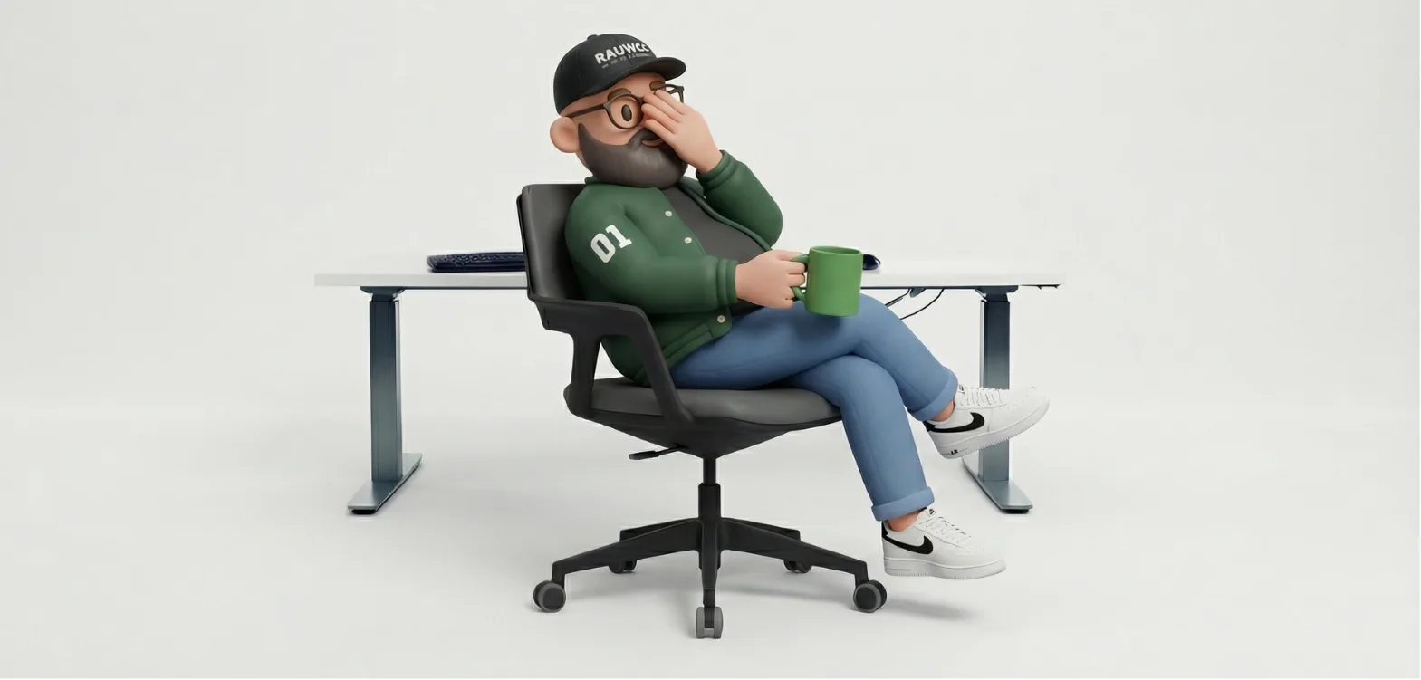 Biek taking a coffee break