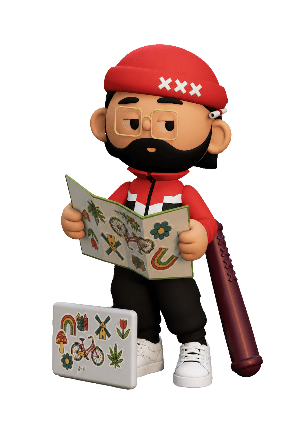 Donnie with his Amsterdam map