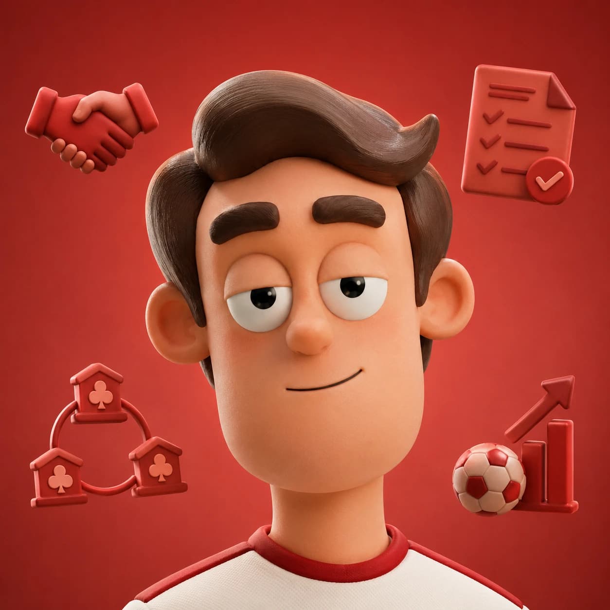 Fin surrounded by partnership, checklist, club network and growth symbols