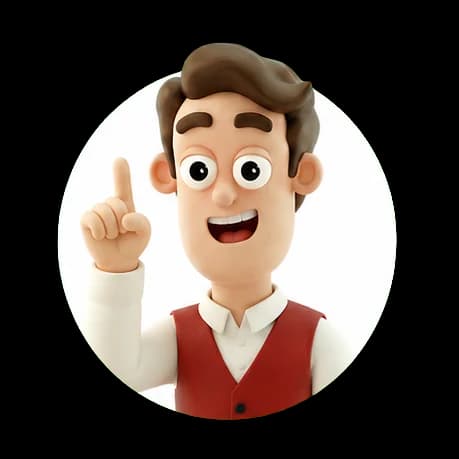 Fin raising one finger with an enthusiastic expression