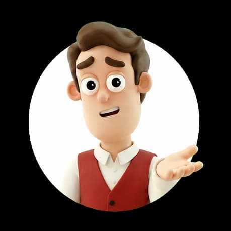 Fin explaining something with an open hand gesture