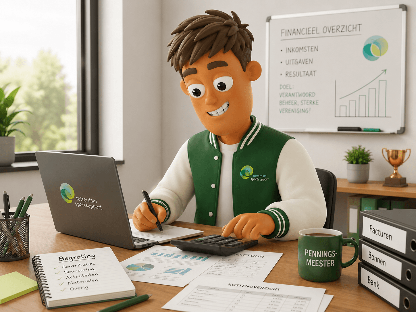 The Rotterdam Sportsupport Brandbot helping a club treasurer with financial administration