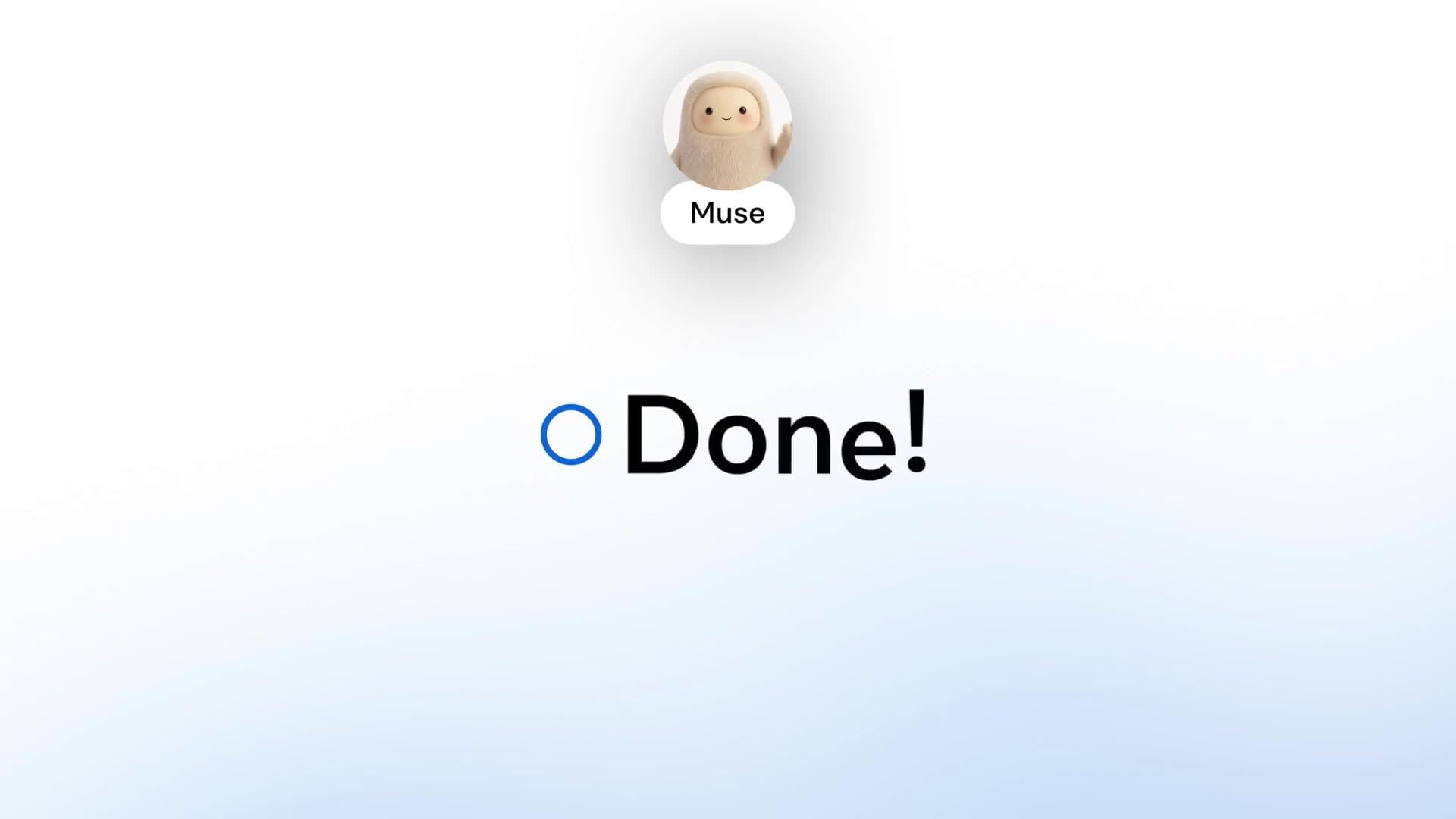 The Muse character alongside an activity in Meta’s product demonstration