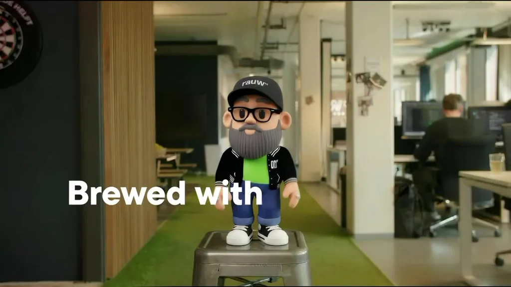 Biek, RAUWcc's animated digital colleague, inside the Rotterdam agency