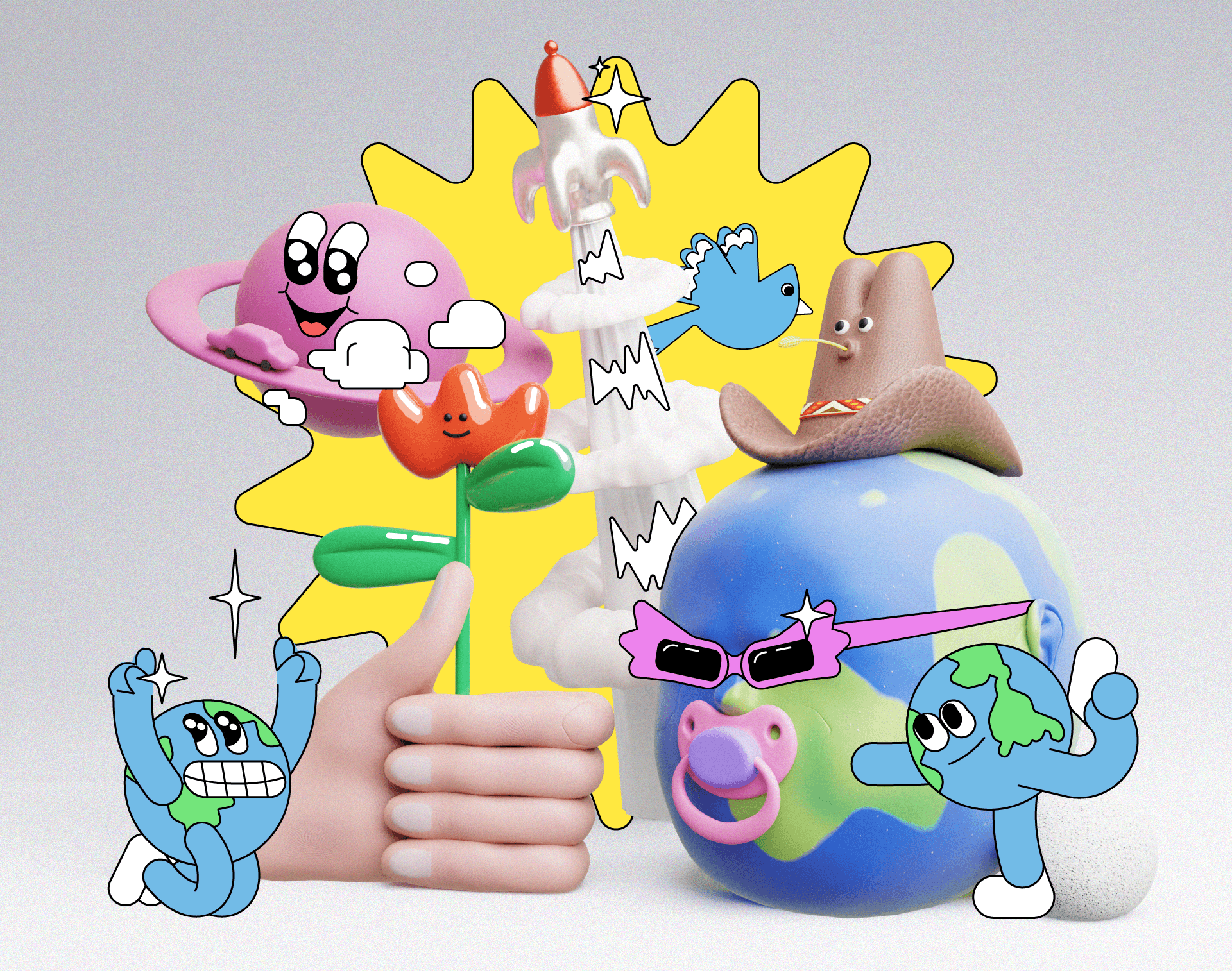 Frog & Earth — koyo poster 3d 1