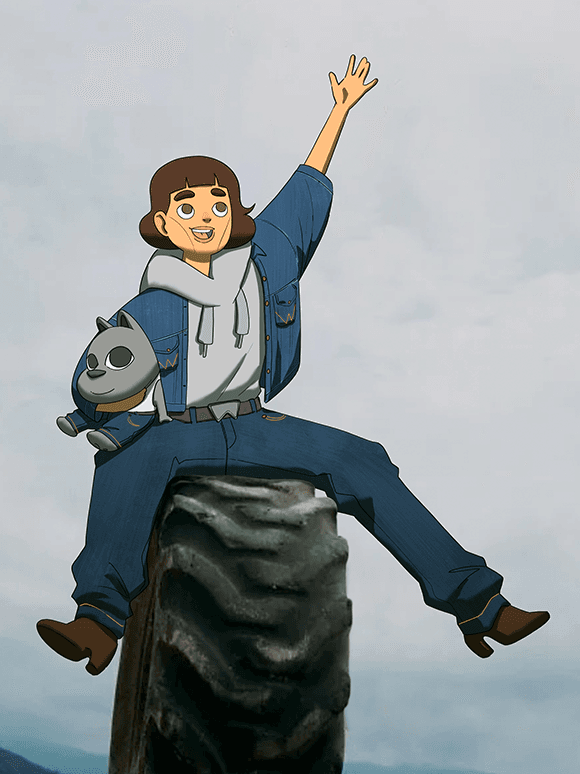 Wrangler — wrangler blue socials 0001 boy and dog on tire